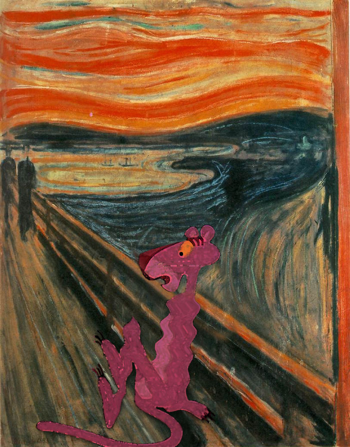 cartoon pink pantheer