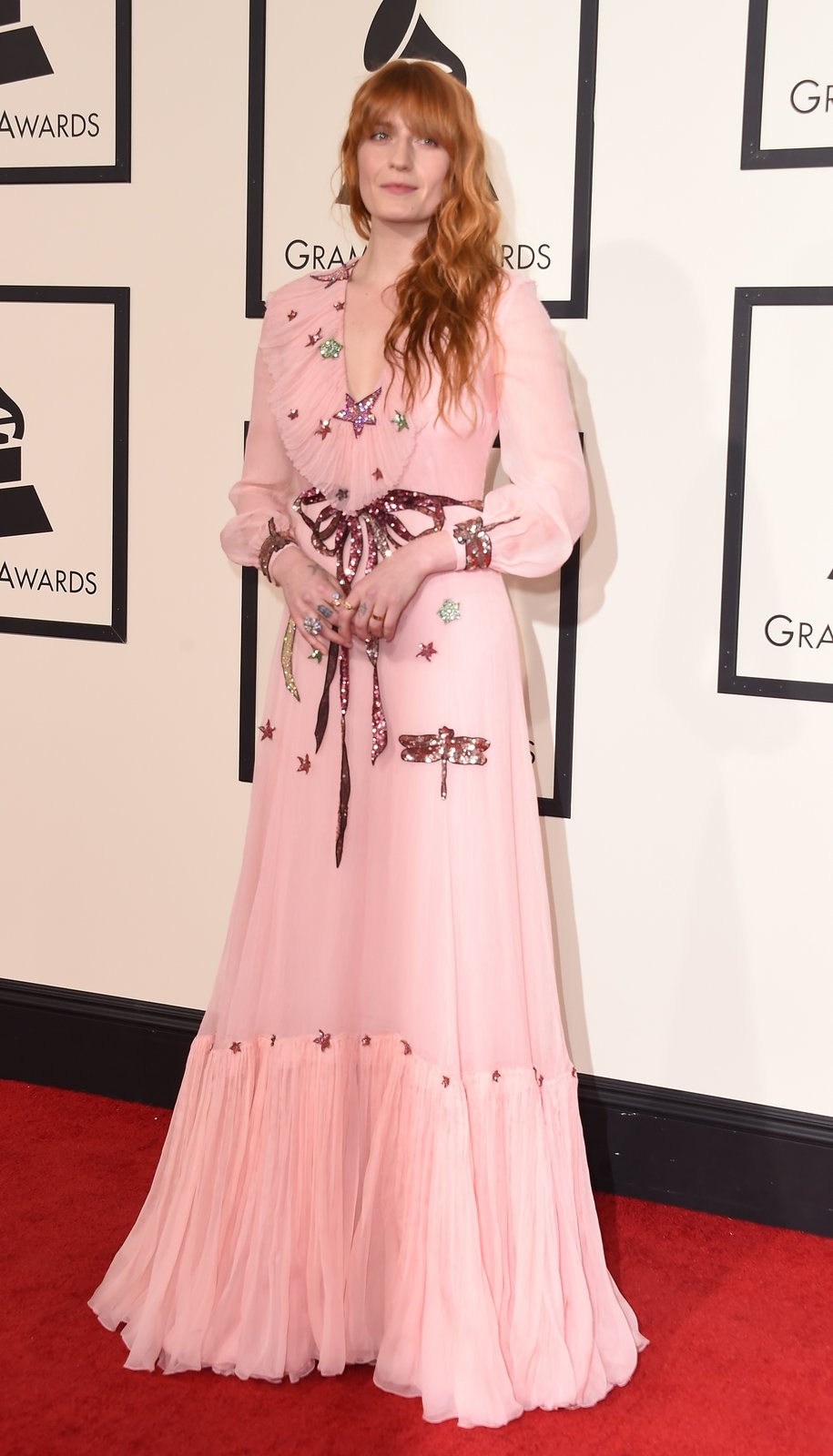 florence welch grammys red carpet 2016
