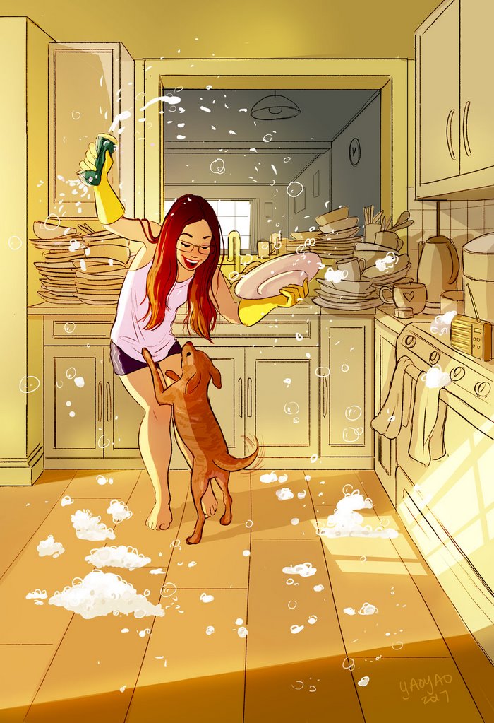 happiness living alone illustrations yaoyao ma van as 58 59914f566a868 700