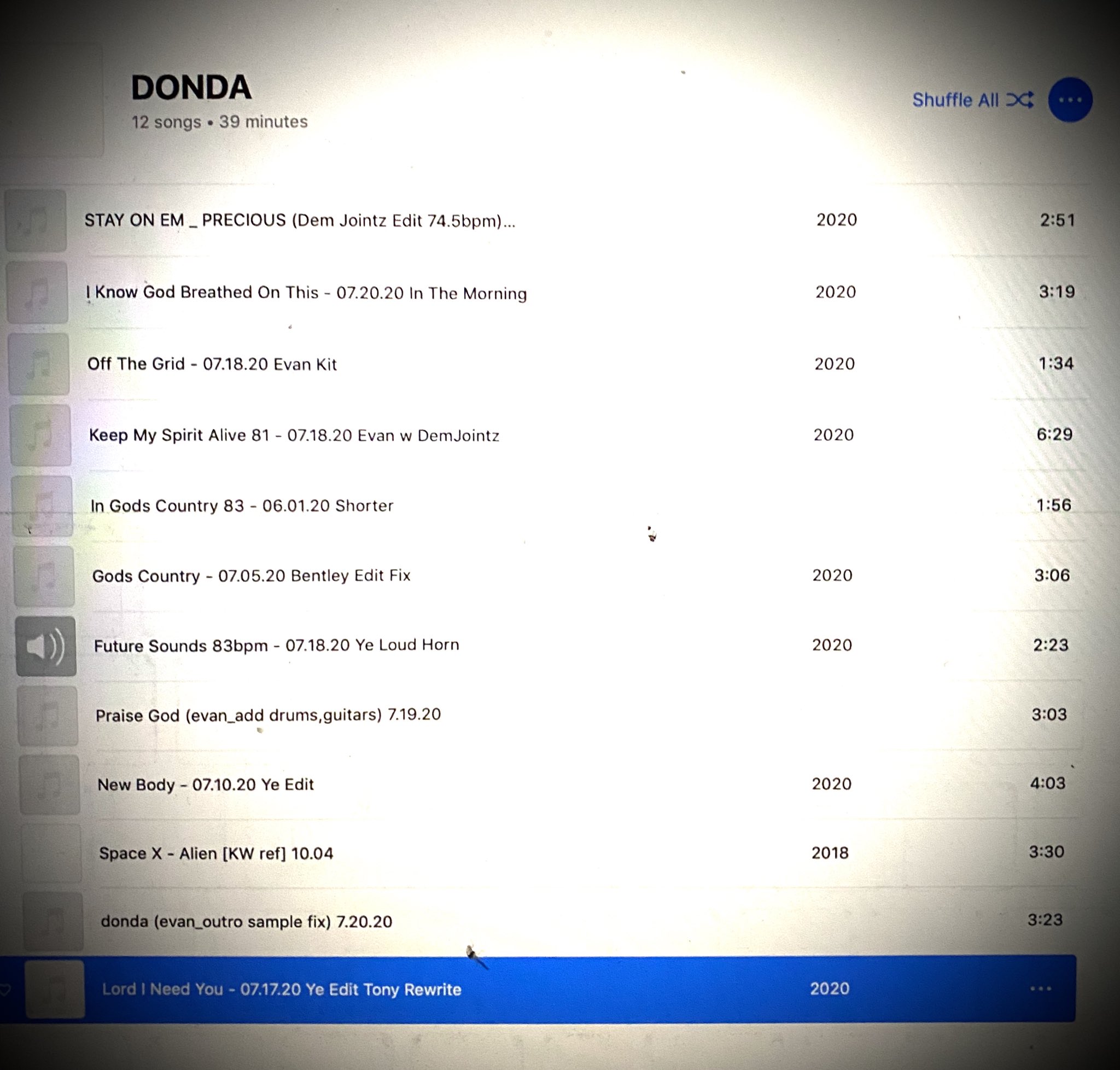 Η tracklist του "Donda"