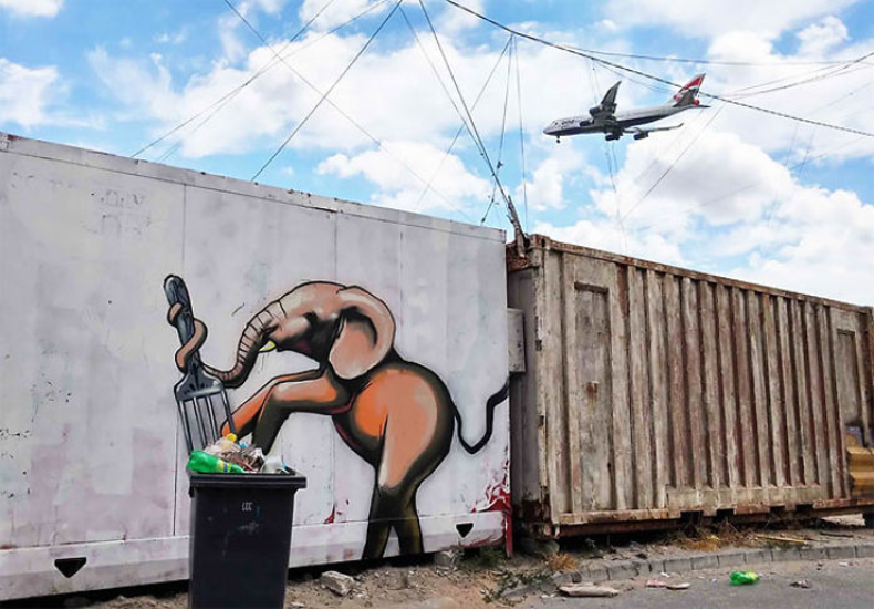 Falko One: έργα graffiti που αλληλεπιδρούν με το περιβάλλον