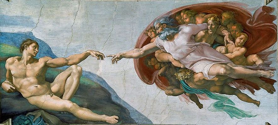 Η Δημιουργία του Αδάμ, Μιχαήλ Άγγελος, 1508-12, Καπέλα Σιξτίνα (Βατικανό)