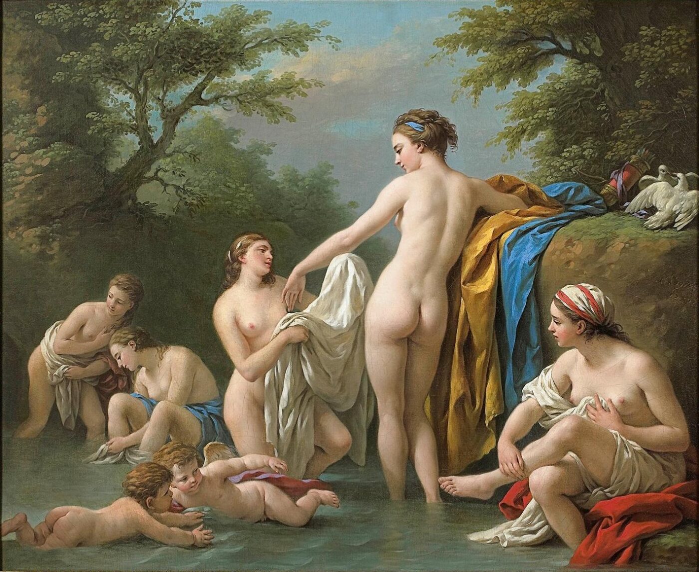 Louis Jean François Lagrenée, Venus and Nymphs Bathing (1776) Private collection