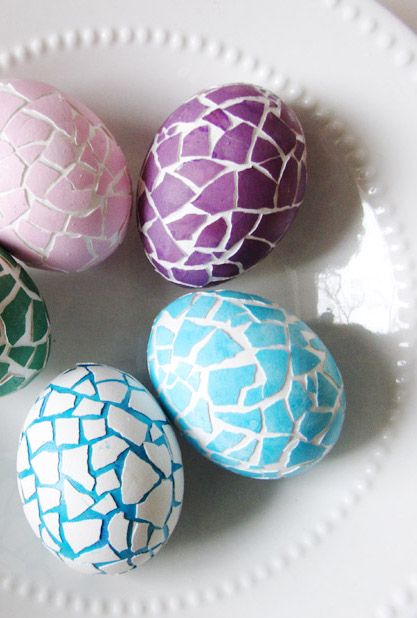 Mosaic Easter Eggs © Say Not Sweet Anne