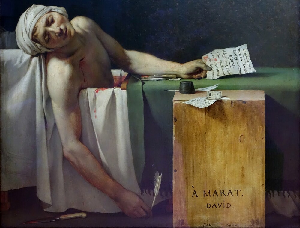 Ζακ-Λουί Νταβίντ, Ο θάνατος του Μαρά, (1793). Photo credit: Les Musées royaux des Beaux-Arts de Belgique