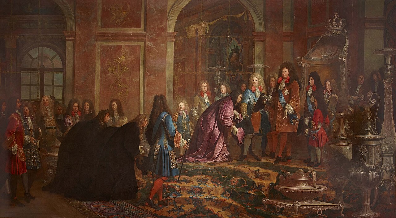 Ο Λουδοβίκος ΙΔ' στην αίθουσα με τους καθρέφτες του Παλατιού των Βερσαλλιών, Κλοντ-Γκι Χάλλυ. Photo Credits: Wikimedia Commons