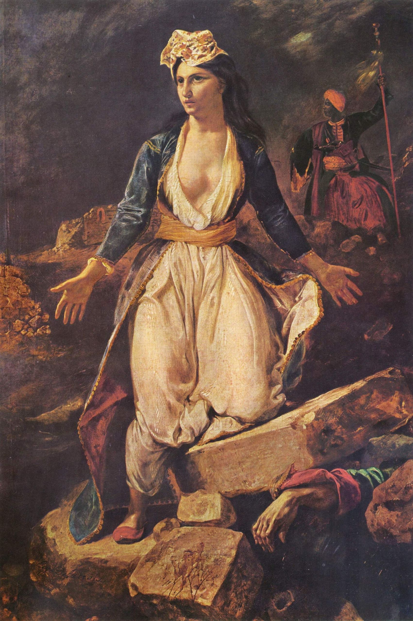 Η Ελλάδα στα ερείπια του Μεσολογγίου (1826), Ντελακρουά. Photo Credits: Wikimedia Commons 