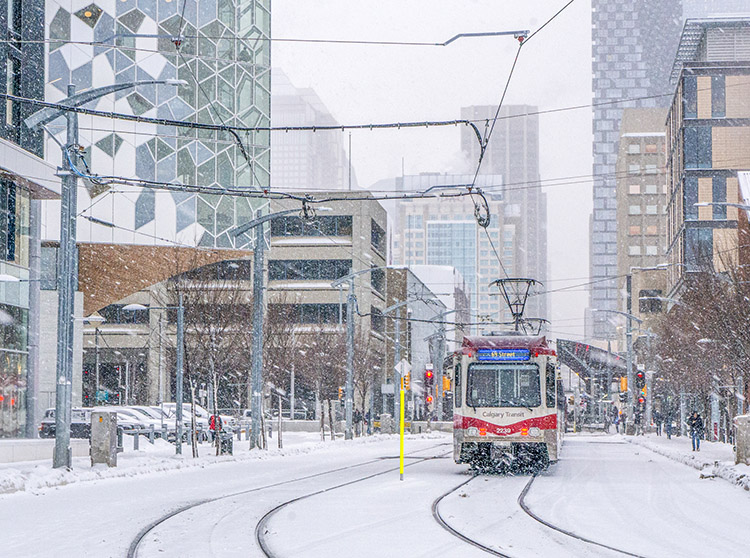 Helen DuWors, Canada, Calgary Train in Snowstorm