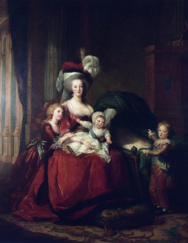 Η Μαρία Αντουανέτα με τα τέσσερα παιδιά της, 1787, Ελιζαμπέτ Λουίζ Βιζέ Λε Μπρεν. Photo Credits: Palace of Versailles