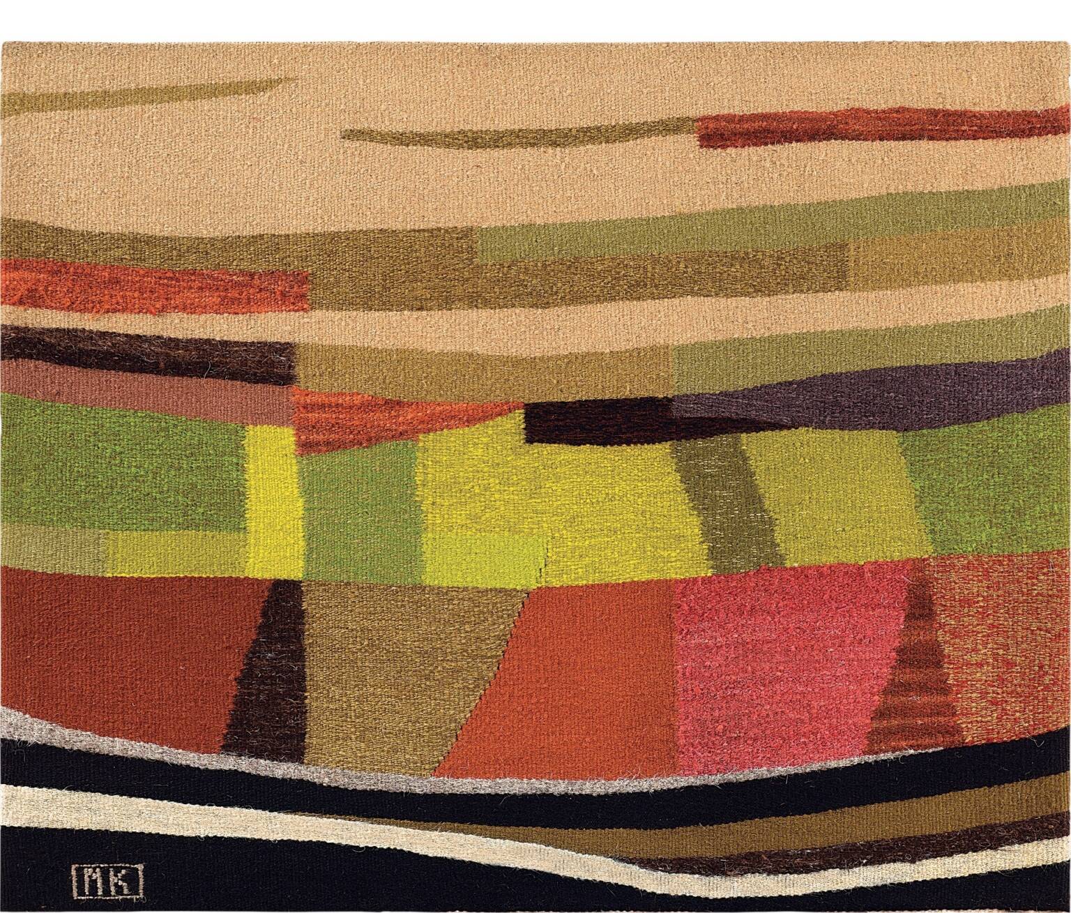 Νίκη Καναγκίνη, Χωρίς τίτλο, ταπισερί από κατσικόμαλλο σε τελάρο, 66 x 106 εκ Μεταξύ 1965-1968