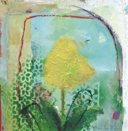 Μ.Χάρoς-"Κίτρινο Λουλούδι"-28×28εκ.