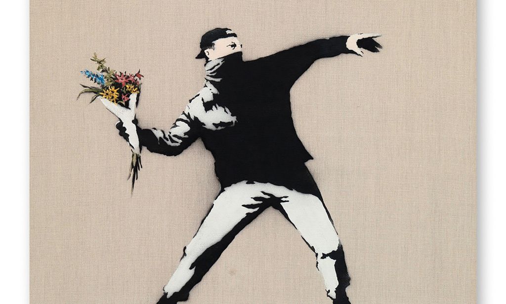 Banksy, Love is in the Air, photo credits Sotheby's