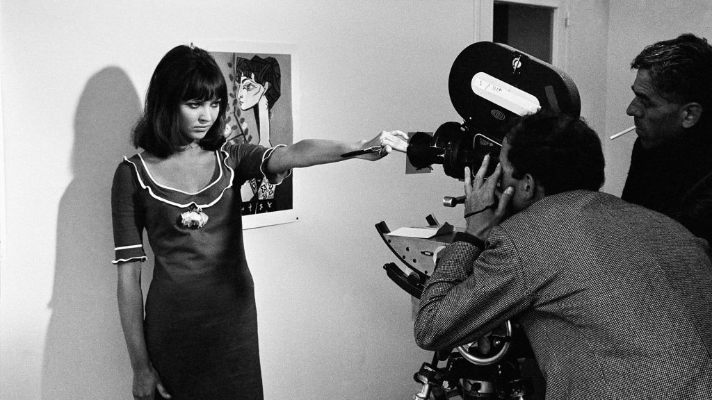 Anna Krina & Jean-Luc Godard στο σετ του Pierrot le Fou