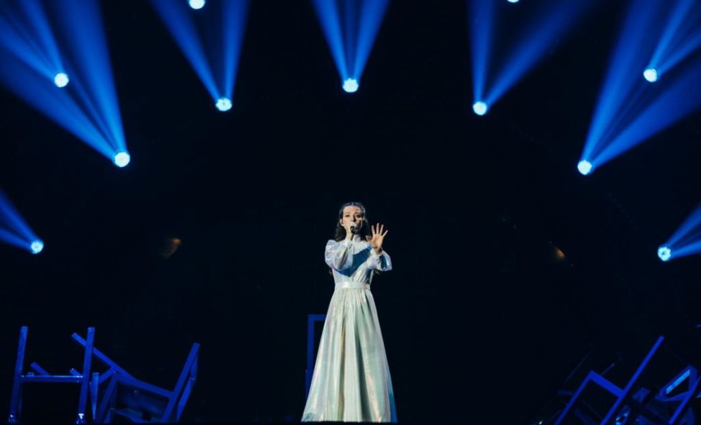 Η εμφάνιση της Ελλάδας με την Αμάντα Γεωργιάδη Tenfjord στον Α’ Ημιτελικό της Eurovision. Photo Credits: EBU/Sarah Louise Bennett