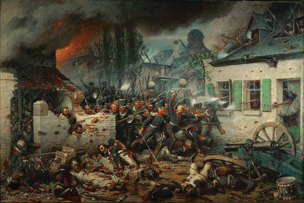 Ο Άντολφ Νόρτερν απεικόνισε το 1864 την σημαντική βοήθεια του πρωσικού στρατού στην έκβαση της Μάχης του Βατερλό. Photo Credits: Wikimedia Commons