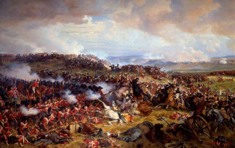 Η επίθεση του γαλλικού ιππικού στη Μάχη του Βατερλό, Ανρί Φελίξ Εμμανουέλ Φιλιποτώ (1874) Photo Credits: Wikimedia Commons