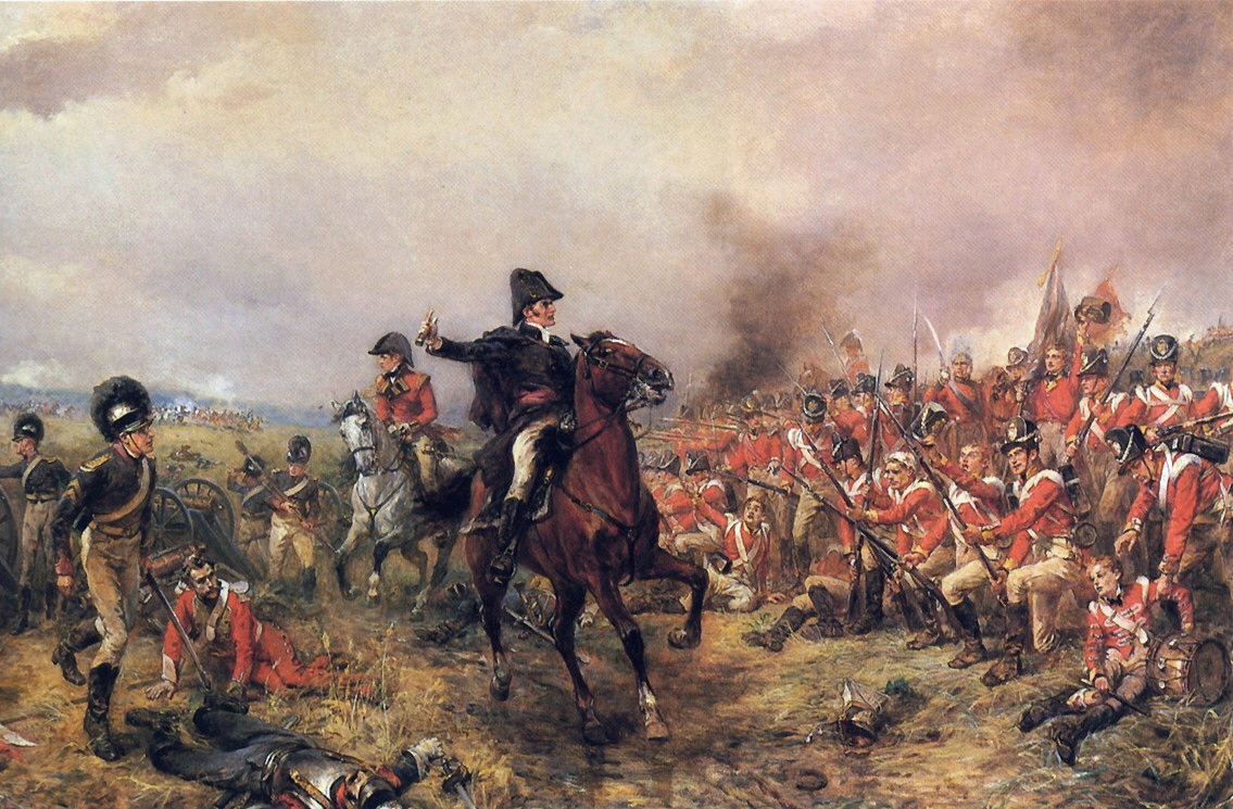 Ο πίνακας του Ρόμπερτ Χίλινγκφορντ "Ο Ουέλινγκτον στο Βατερλό" απεικονίζει τον Δούκα του Ουέλινγκτον καθώς ετοιμάζεται να επιτεθεί στον γαλλικό στρατό. Photo Credits: Wikimedia Commons