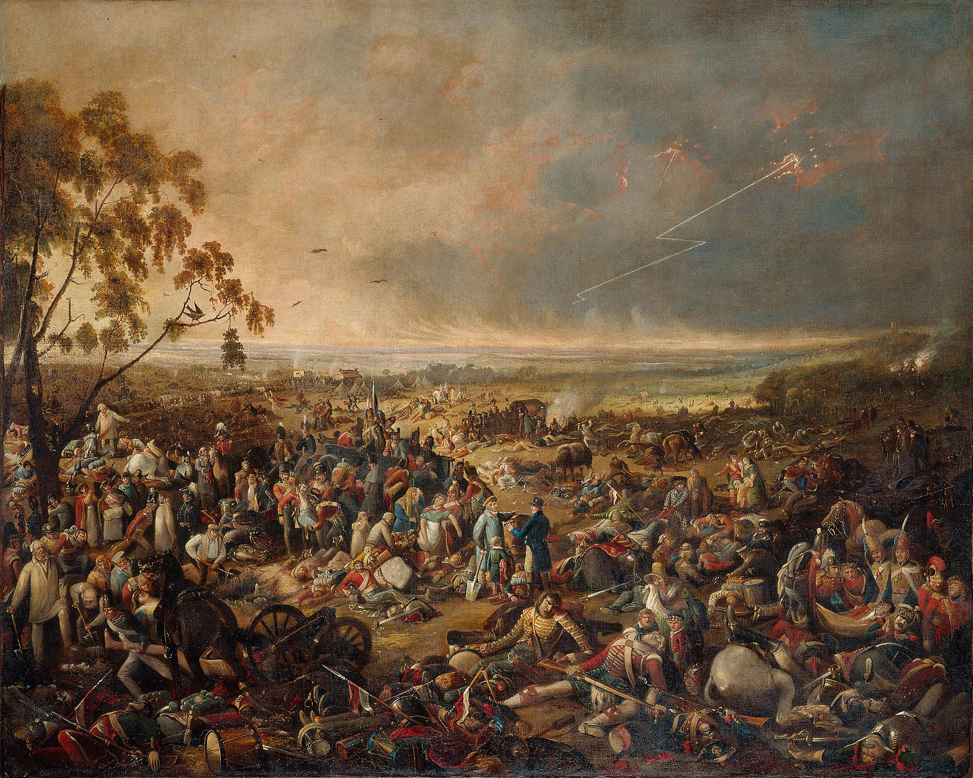 Το πρωί μετά τη Μάχη του Βατερλό, Τζον Χίβισαϊντ Κλαρκ (1816). Photo Credits: Wikimedia Commons
