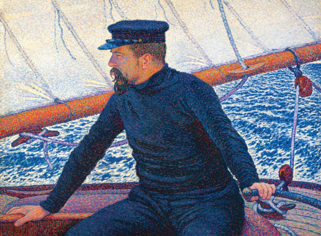 Théo Van Rysselberghe (1862-1926), Ο Paul Signac στο τιμόνι του Olympia, 1896. Λάδι σε καμβά | 93 × 114 εκ. Ιδιωτική συλλογή