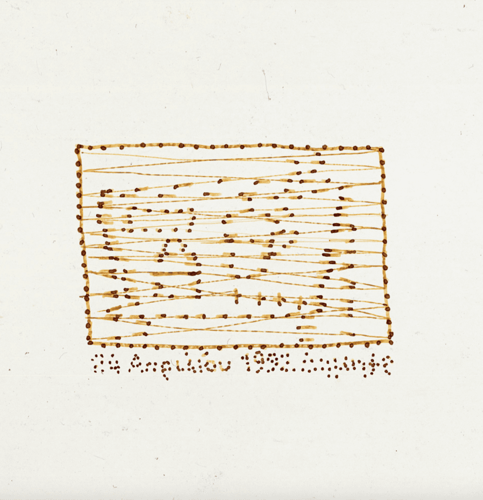 ΚΑΠΕΤΑΝ ΜΥΓΑC, 24 April 1992 Dimitr, 32x24cm, Ink on paper (Courtesy of ALMA Contemporary Art Gallery)